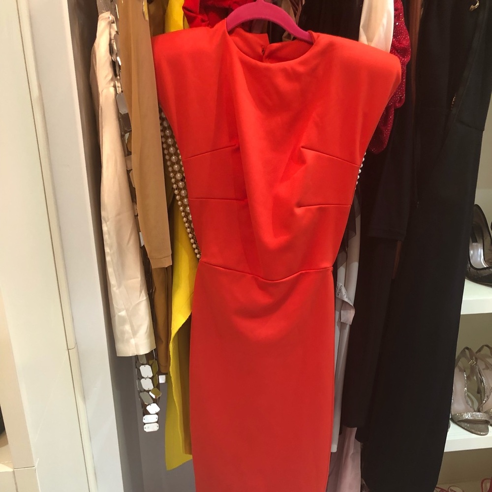 Lady in red dress